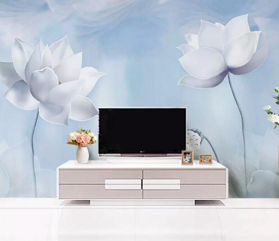 3D White Lotus Seed WG998 Wall Murals