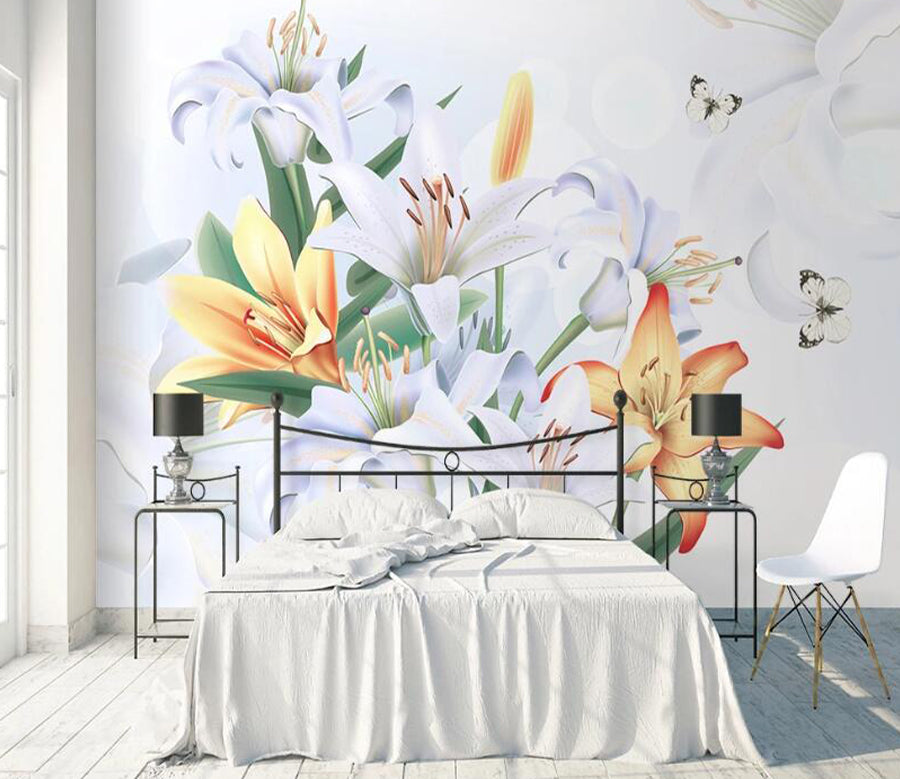 3D Orange Lily WC1892 Wall Murals