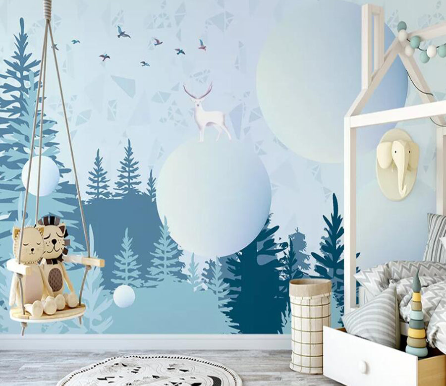 3D Cypress Deer WC2244 Wall Murals