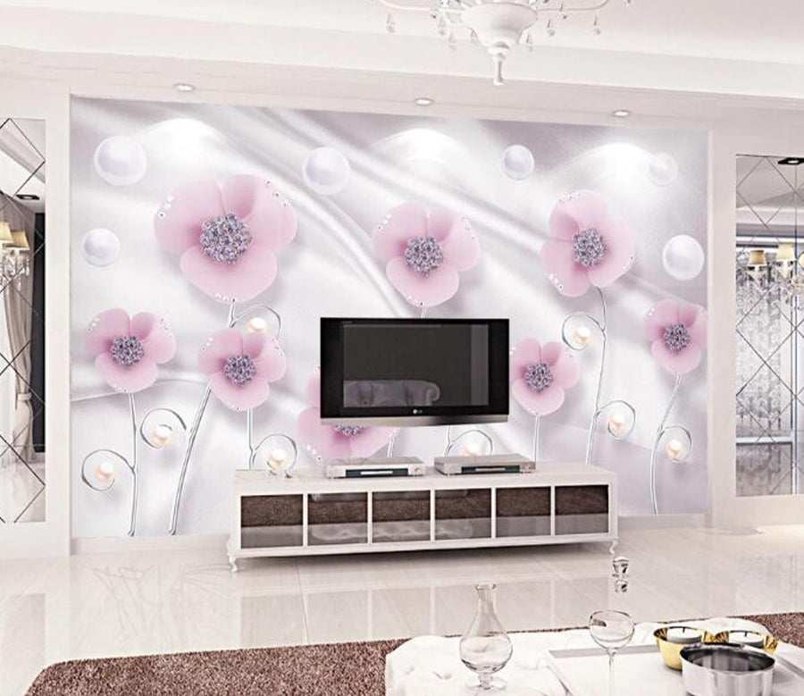 3D Diamond Flower WC1398 Wall Murals