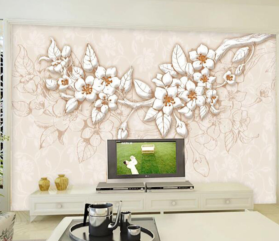 3D Embossed Flower WC1358 Wall Murals