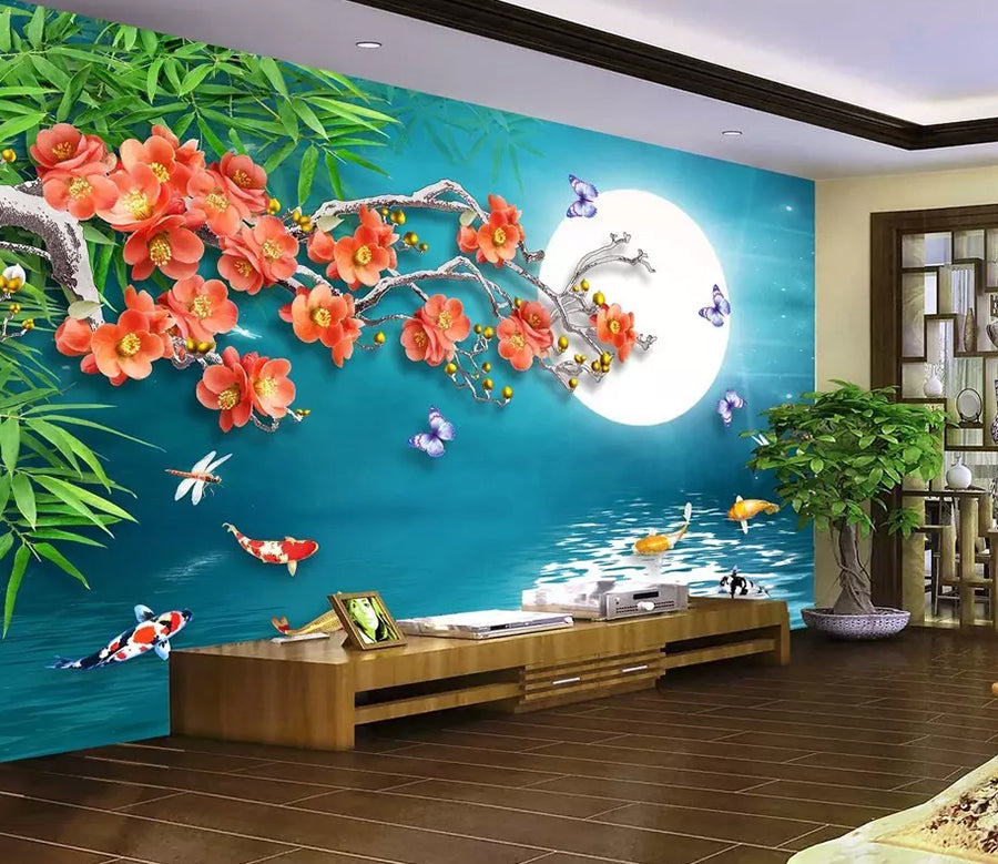 3D Moon Butterfly WG1187 Wall Murals