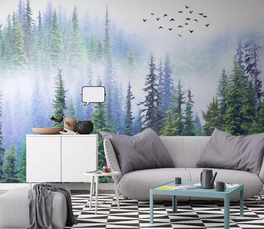 3D Fog Cypress WG1018 Wall Murals