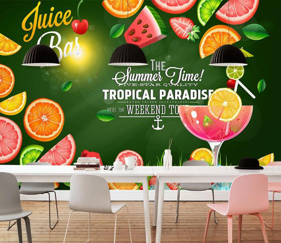 3D Watermelon Drink WC1475 Wall Murals