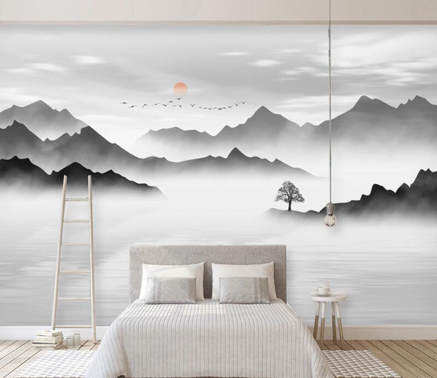 3D Fog Cloud Bird WC2647 Wall Murals