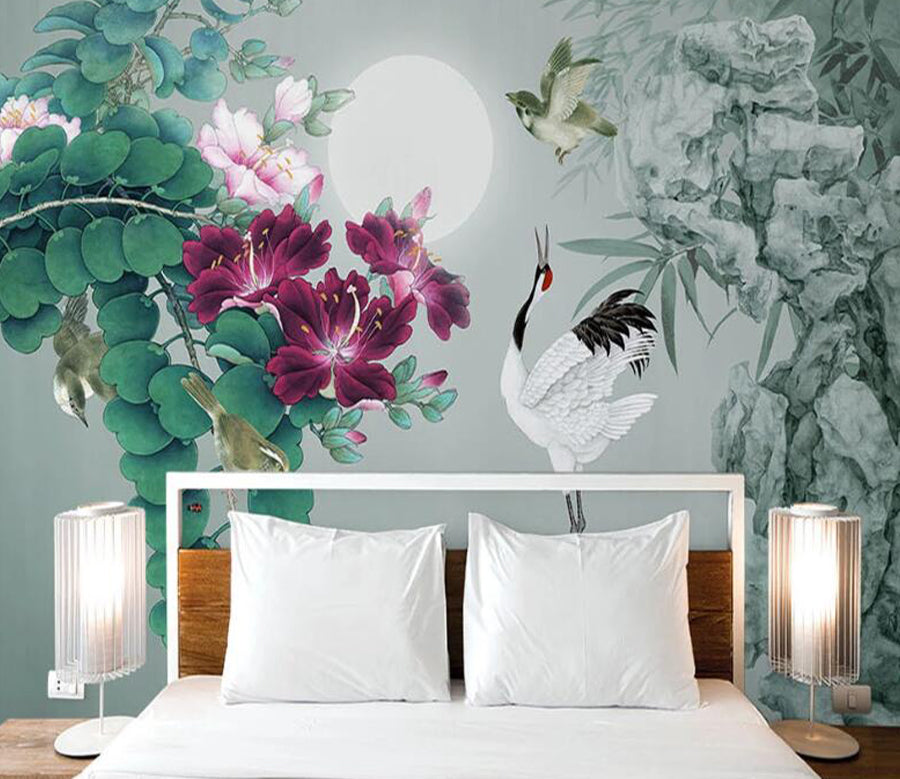 3D Crane Magpie WC1698 Wall Murals