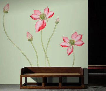 3D Red Lotus WC2180 Wall Murals