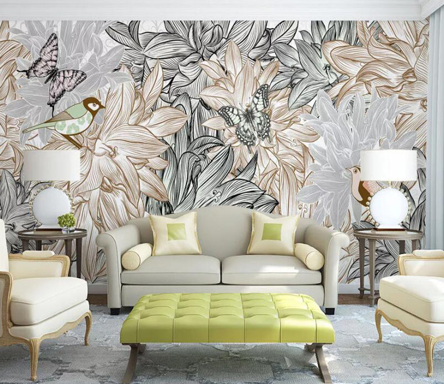 3D Cute Butterfly WC1579 Wall Murals