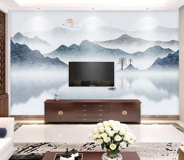 3D Hillside Sun WC2527 Wall Murals