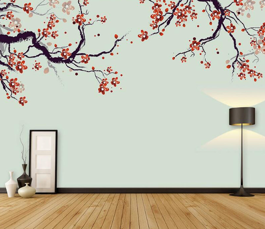 3D Red Plum WC1617 Wall Murals