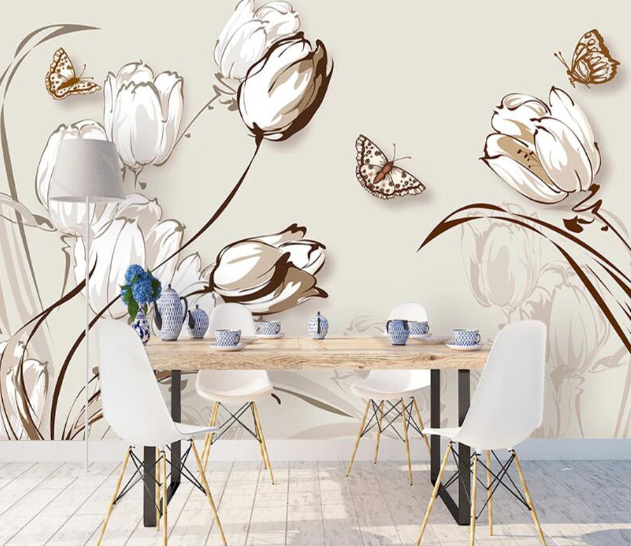 3D Doodle Butterfly WC2029 Wall Murals