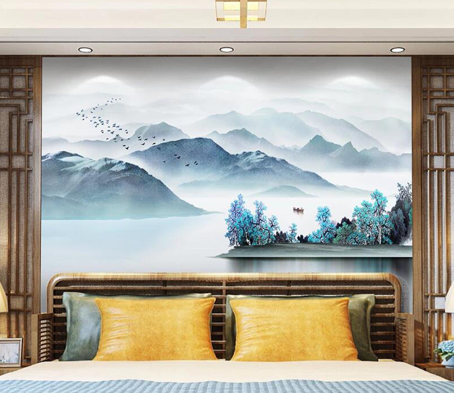 3D Natural Mountain WC1981 Wall Murals