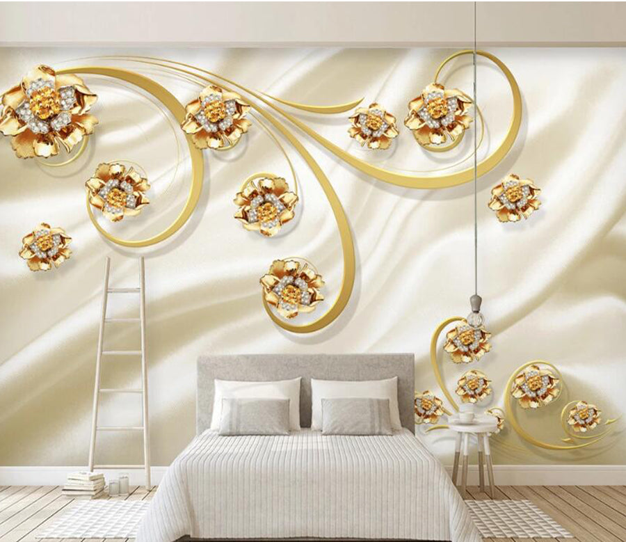 3D Diamond Flower WC1339 Wall Murals