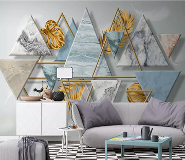 3D Golden Leaf WG1254 Wall Murals