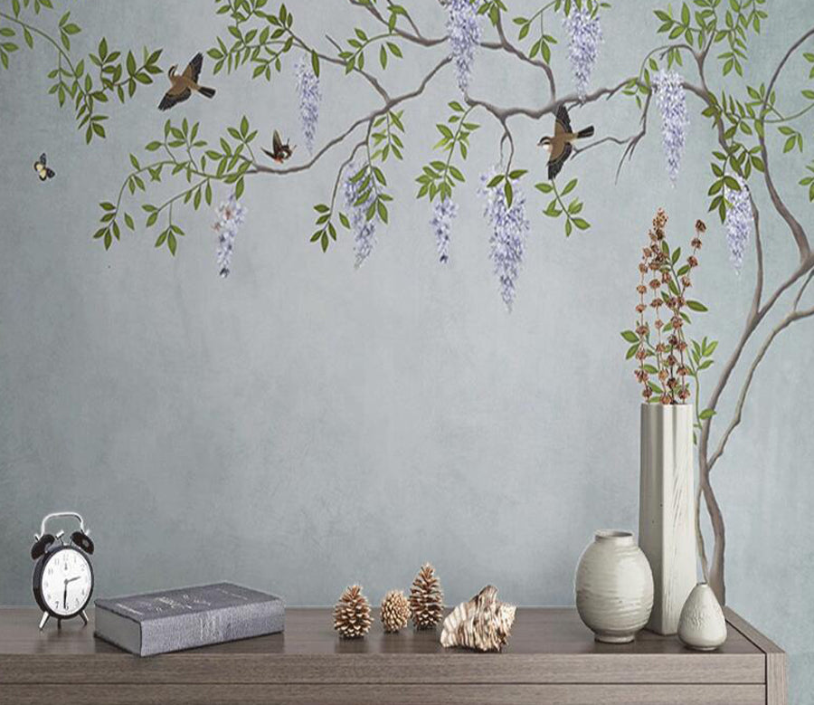 3D Bird Flower Tree WC1728 Wall Murals