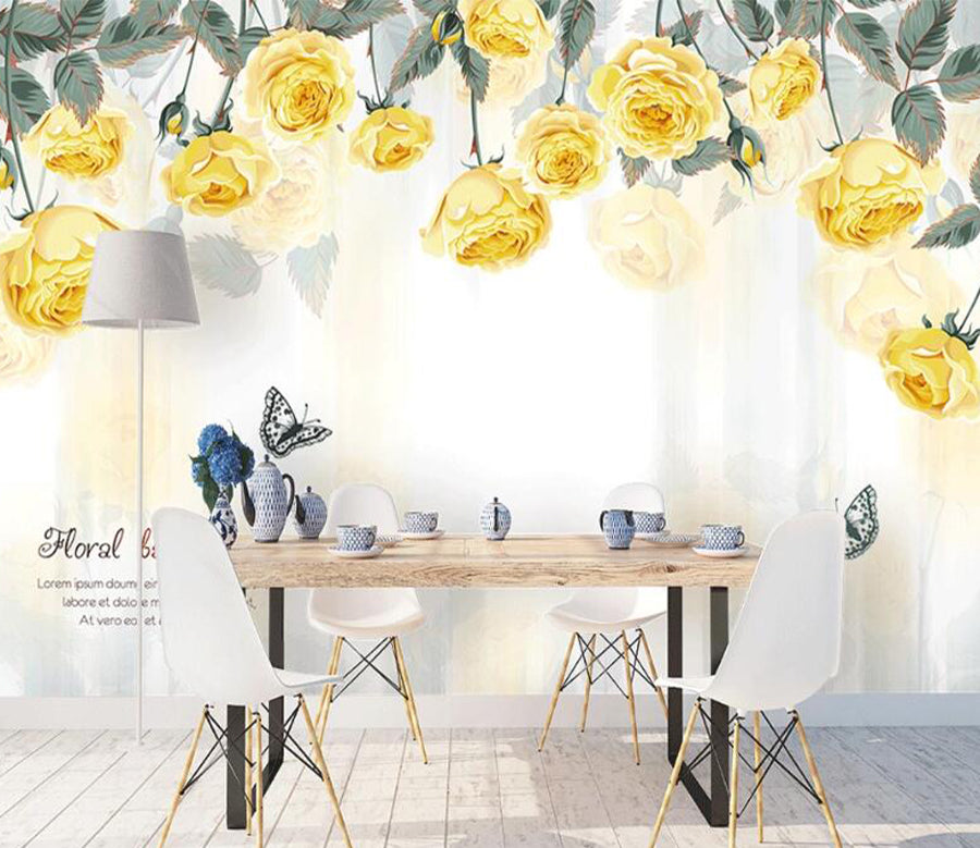 3D Yellow Rose WC1615 Wall Murals