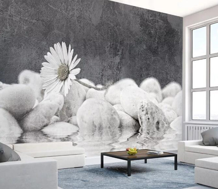 3D White Daisy WG565 Wall Murals