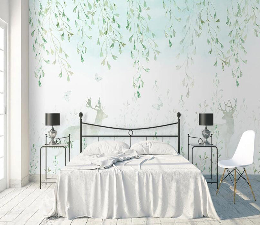 3D Vine Deer WC2191 Wall Murals