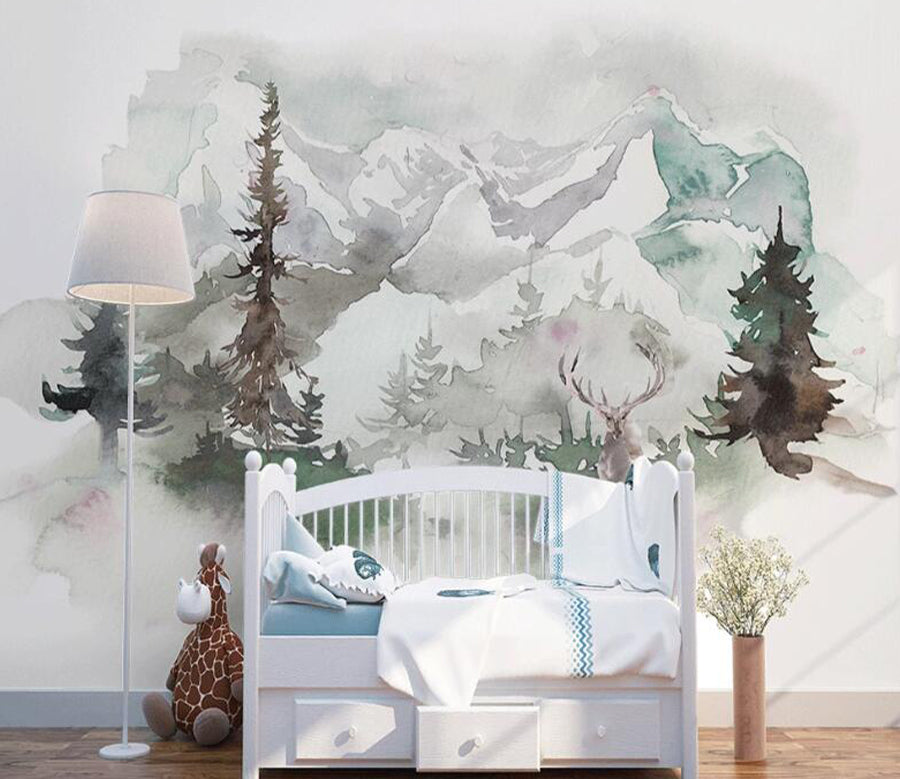 3D Hillside Tree WC1765 Wall Murals