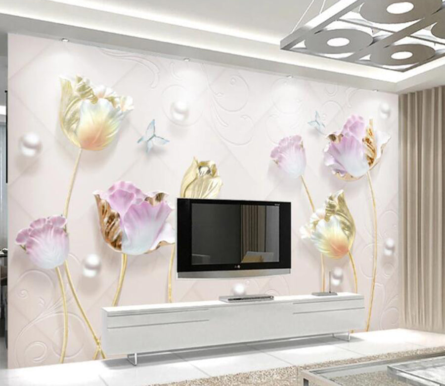 3D Embossed Flower WC1642 Wall Murals