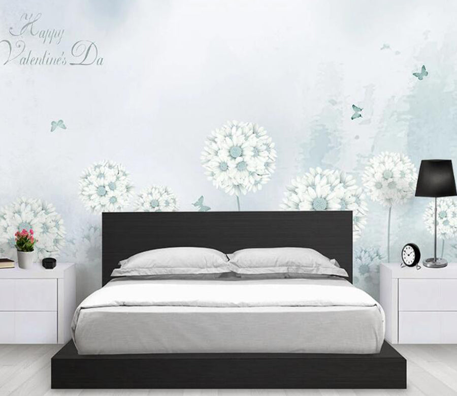 3D Blue Daisy WC1647 Wall Murals