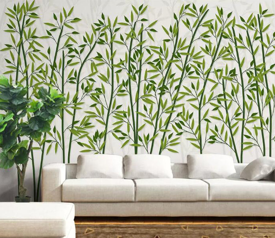 3D Embossed Leaves WG974 Wall Murals