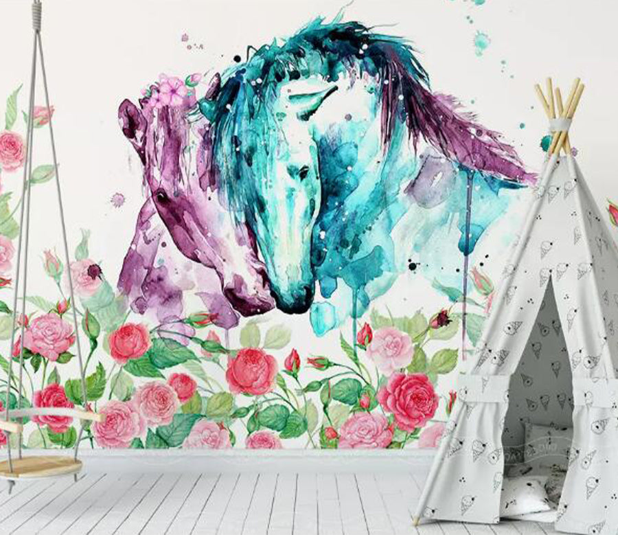 3D Painted Horse WG749 Wall Murals