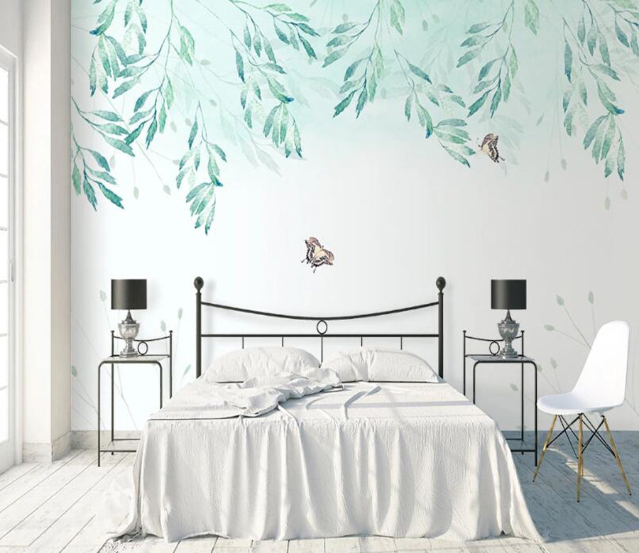 3D Green Leaf WC2190 Wall Murals