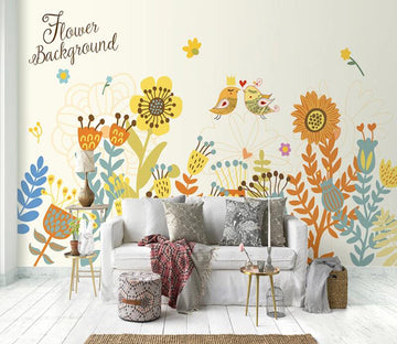 3D Sunflower Bird WC2035 Wall Murals