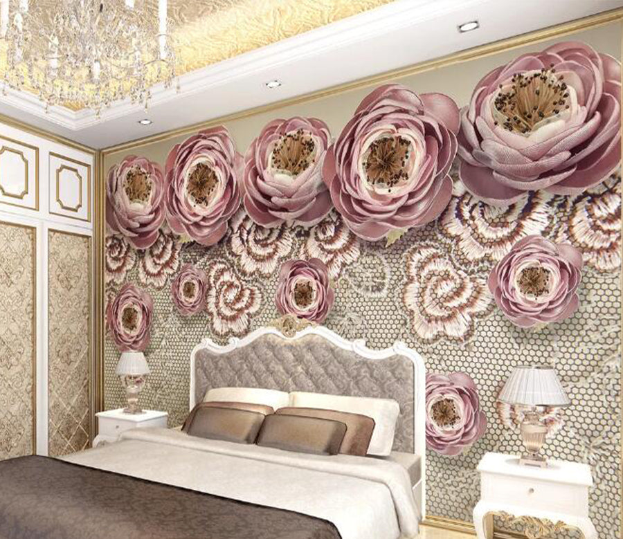 3D Embroidery Fower WG708 Wall Murals