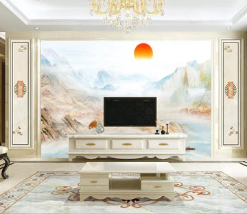 3D Sun Lake Water WC2461 Wall Murals