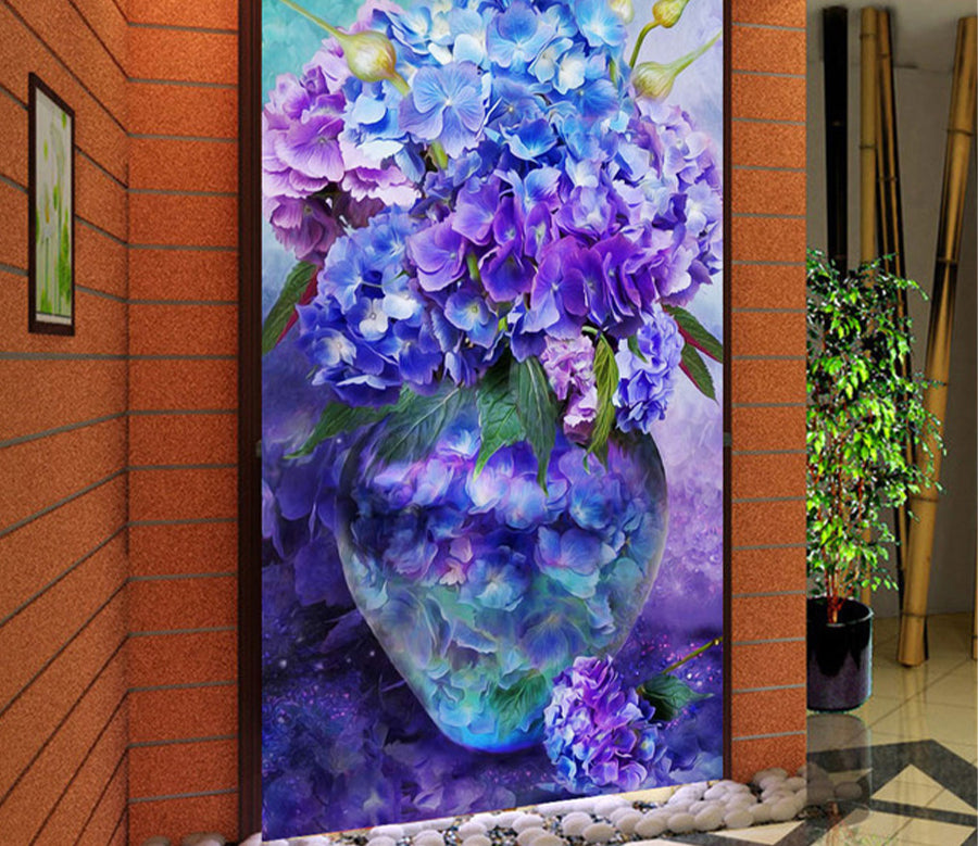 3D Purple Flower WG138 Wall Murals