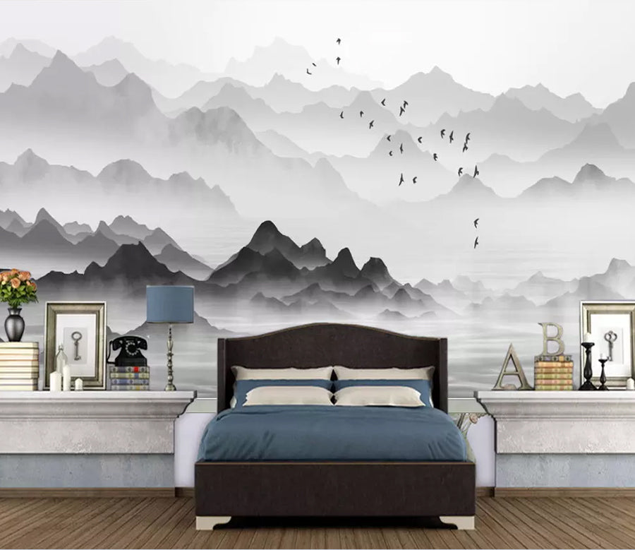 3D Boat Bird Lake WG1203 Wall Murals