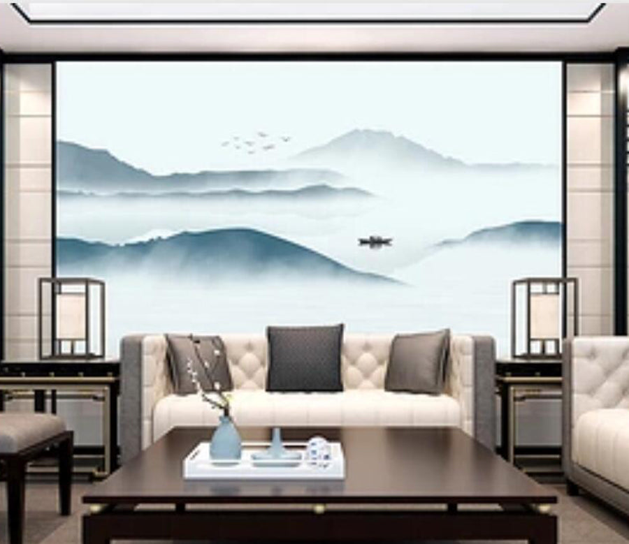 3D Mountain Fog WG882 Wall Murals