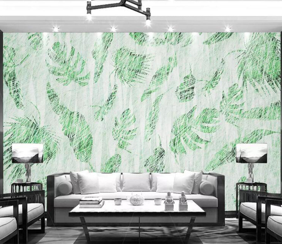 3D Leaf Painting WG1054 Wall Murals