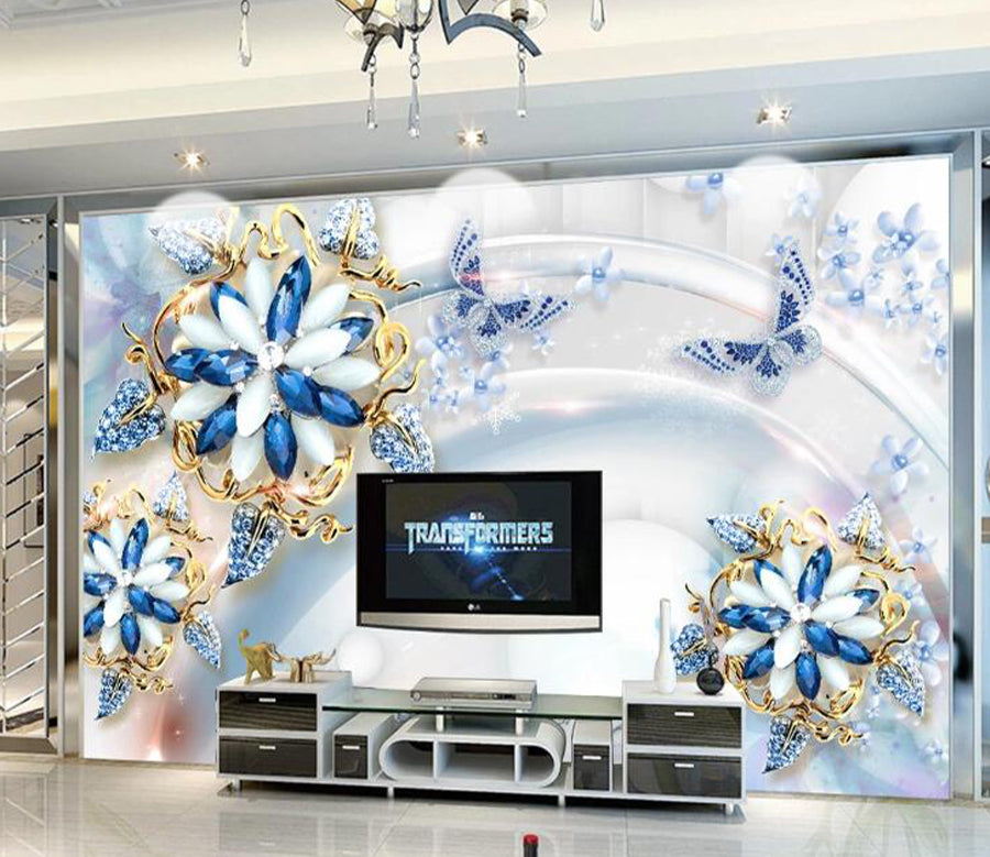 3D Gem Flower WC1383 Wall Murals