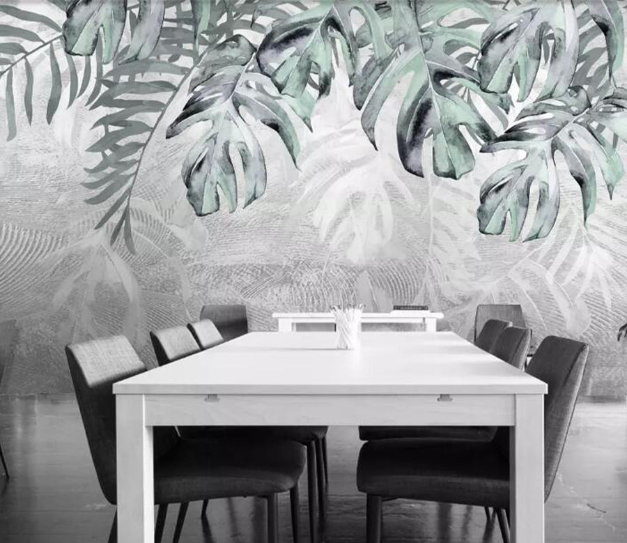 3D Leaf Green WG972 Wall Murals