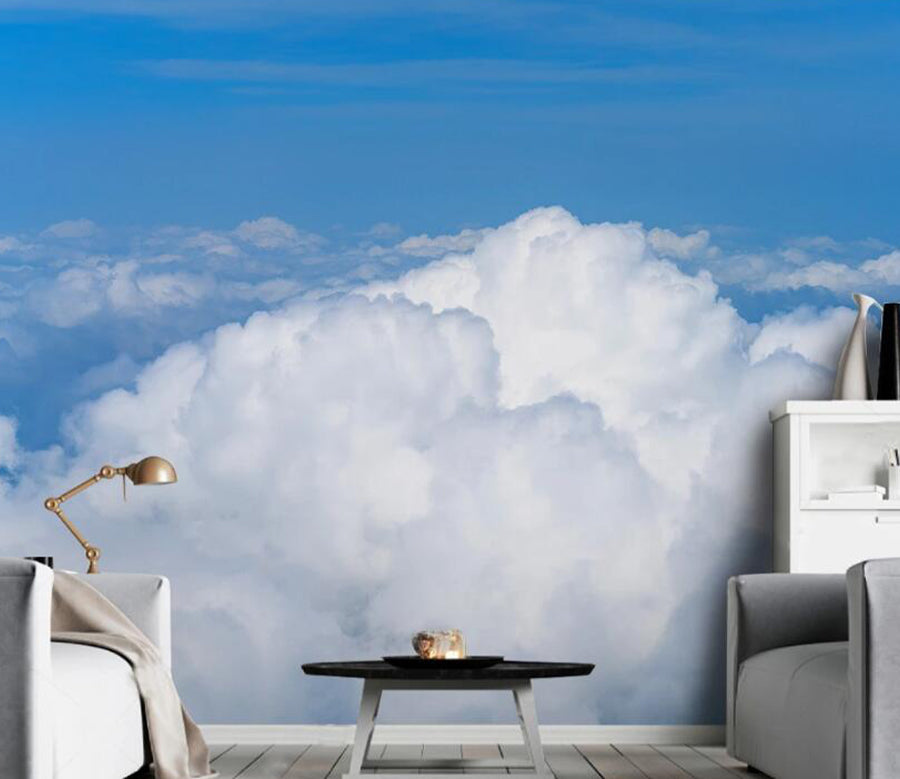 3D White Clouds WC2440 Wall Murals