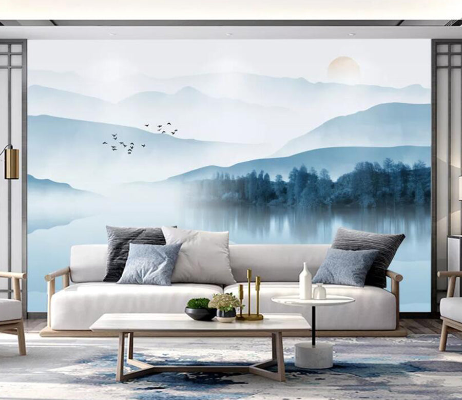 3D Mountain Lake WC1603 Wall Murals