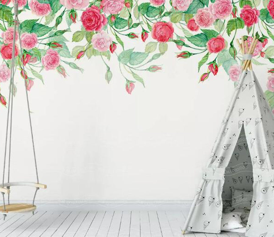 3D Rose Leaves WG735 Wall Murals