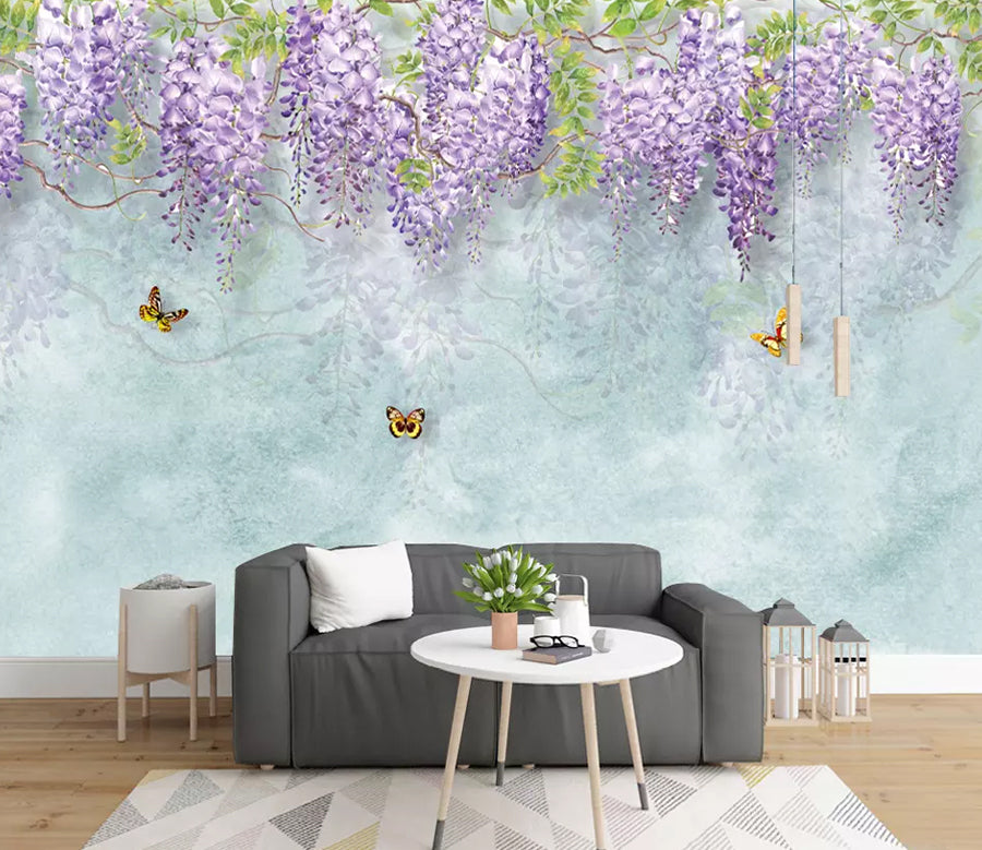 3D Wisteria Leaves WG1195 Wall Murals