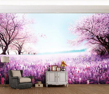 3D Purple Lavender WC1944 Wall Murals