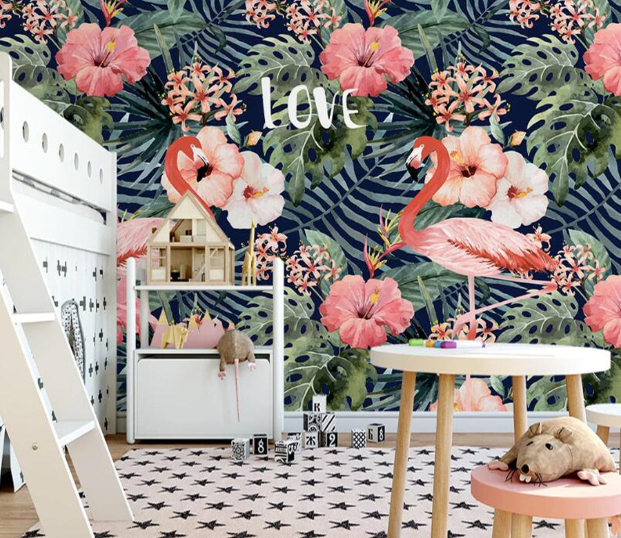 3D Flamingo Plant WC2250 Wall Murals