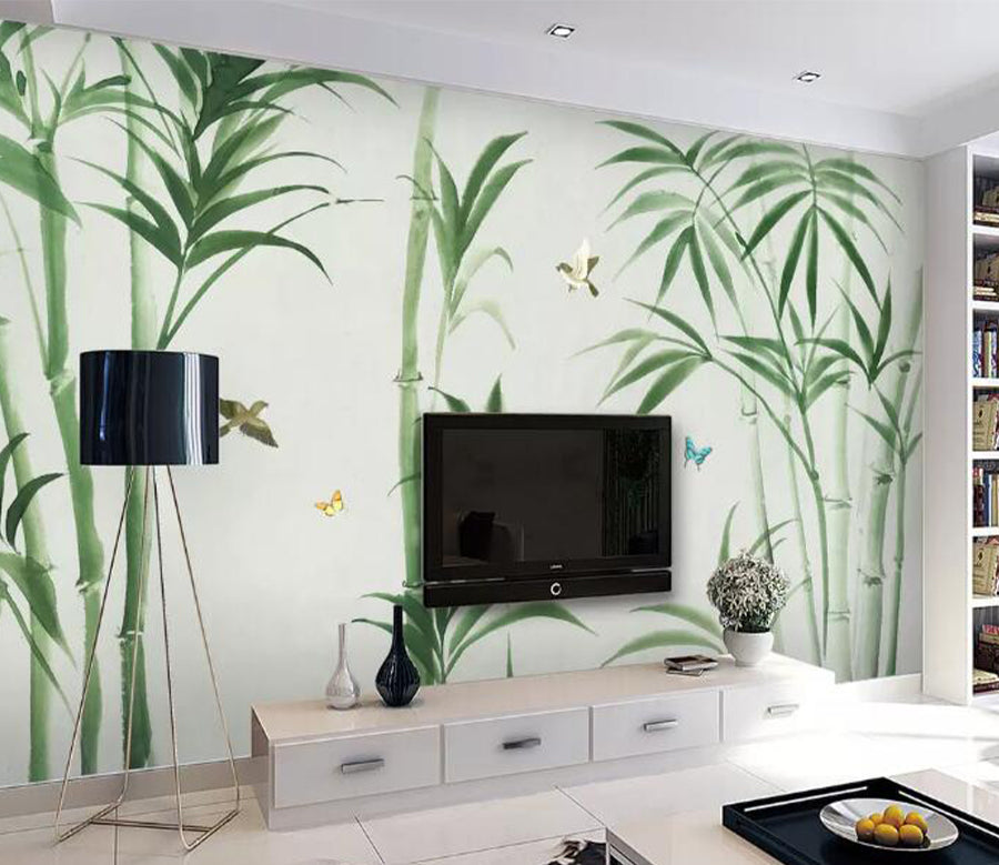 3D Green Bamboo WG917 Wall Murals