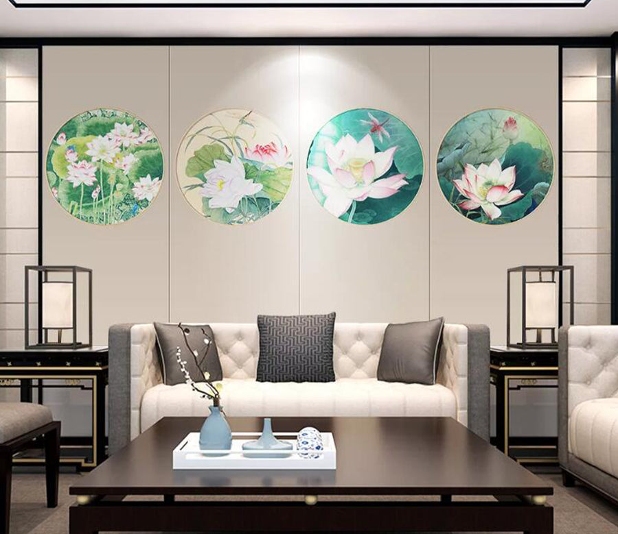 3D Circle Lotus WC1783 Wall Murals