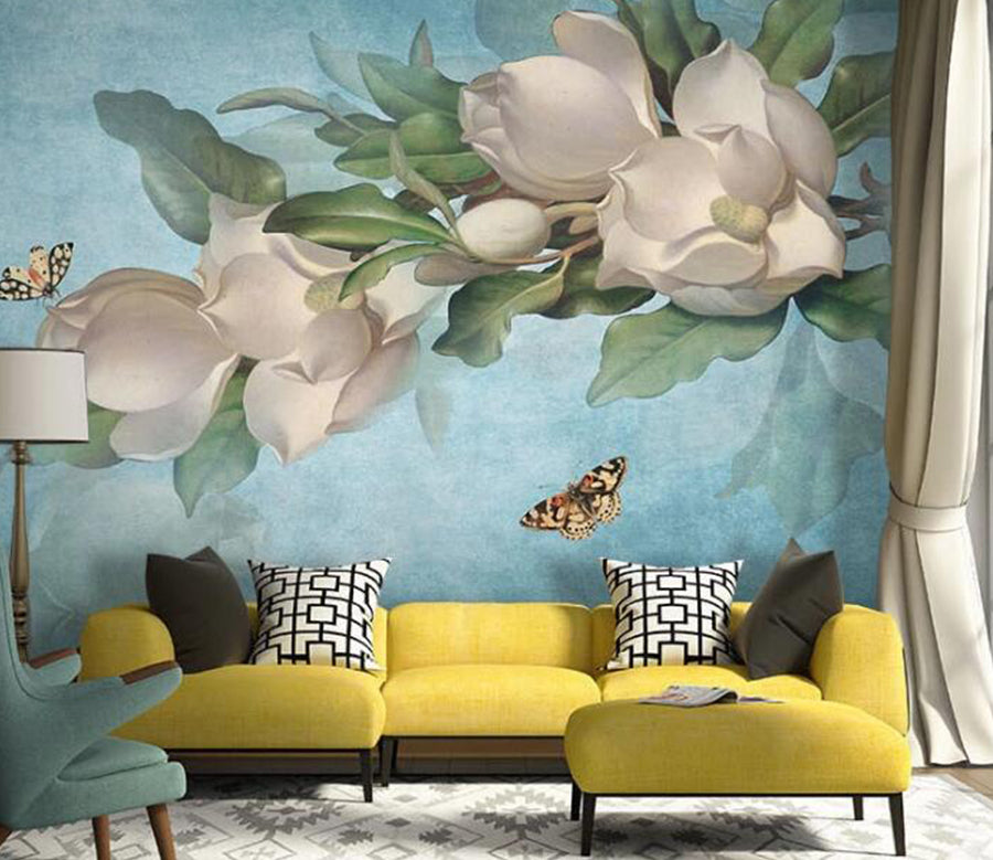 3D Gardenia Floral WC1574 Wall Murals