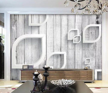 3D Gray Wooden Board WC1317 Wall Murals