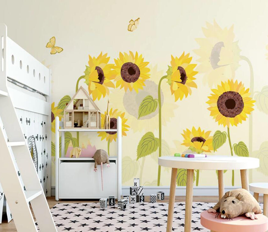 3D Sunflower Sun WG938 Wall Murals