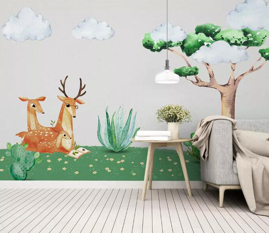 3D Sika Deer Book WG970 Wall Murals