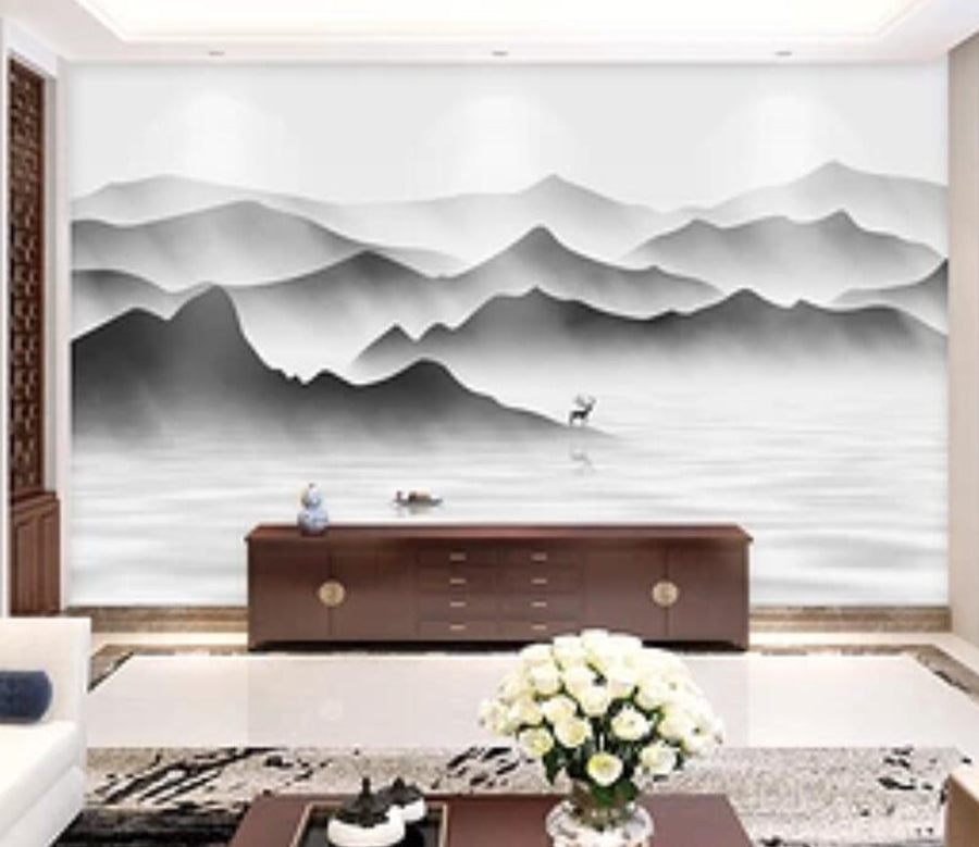 3D Wave Mountain WG1115 Wall Murals